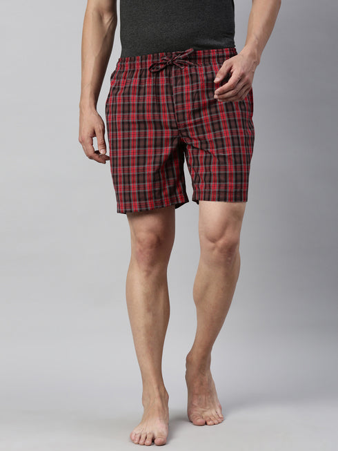 Red Checks Lounge Short